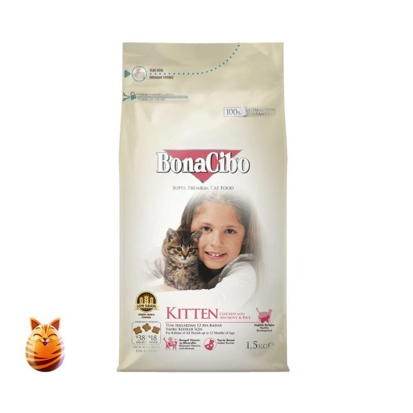 Bonacibo Cat Food Kitten Chicken With Anchovy & Rice (1.5 kg)