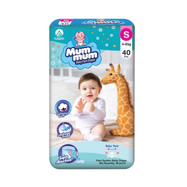 Mum Mum Baby Diaper Pant S (4-8 kg) (40 pcs)
