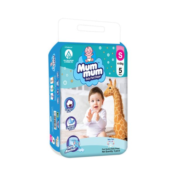 Mum Mum Baby Diaper Pant S (4-8 kg) (5 pcs)